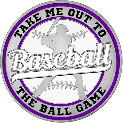 White "Baseball" with Purple Outer Circular Borders